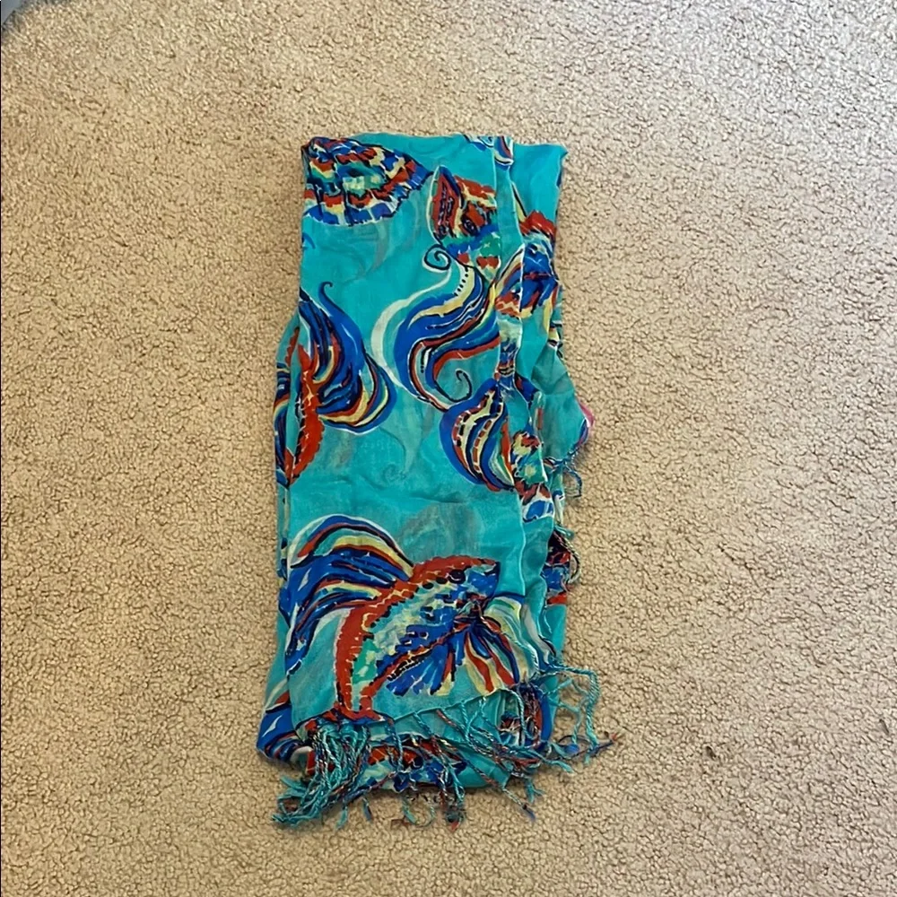 Lilly Pulitzer Vibrant Koi Pattern Scarf